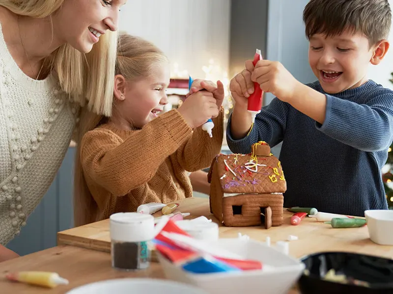 Children enjoying holiday activities at a 24-hour daycare center